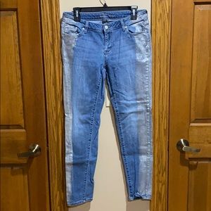 NY&Co Silver Spray Paint Boyfriend Jean